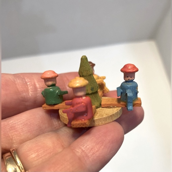 Miniature Wooden Playground with Children Made in Germany - Picture 4 of 12